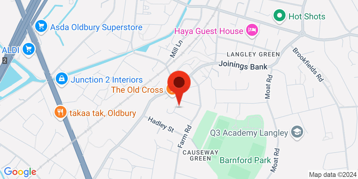 Map of Cross Street, Oldbury, West Midlands, B68