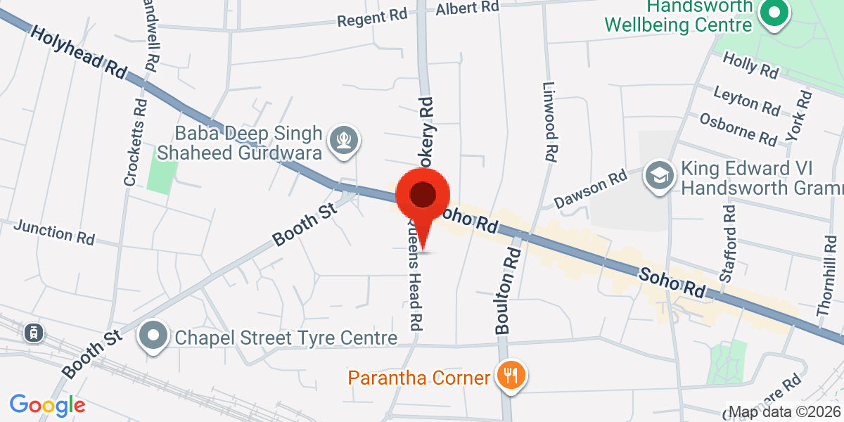 Map of Queens Head Road, Birmingham, West Midlands, B21