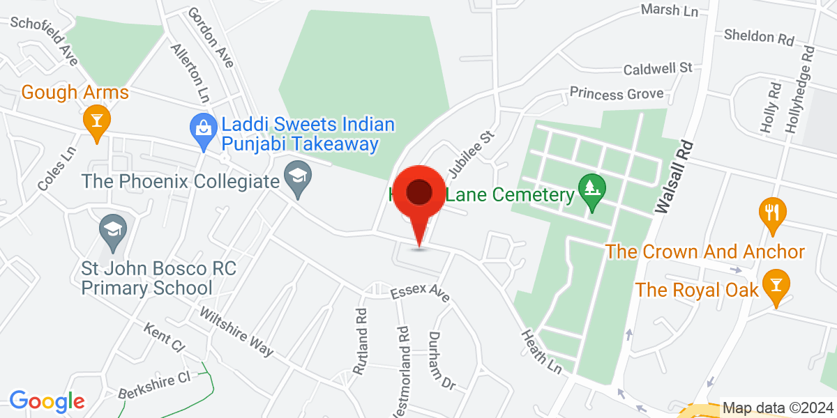 Map of Heath Lane, West Bromwich, West Midlands, B71