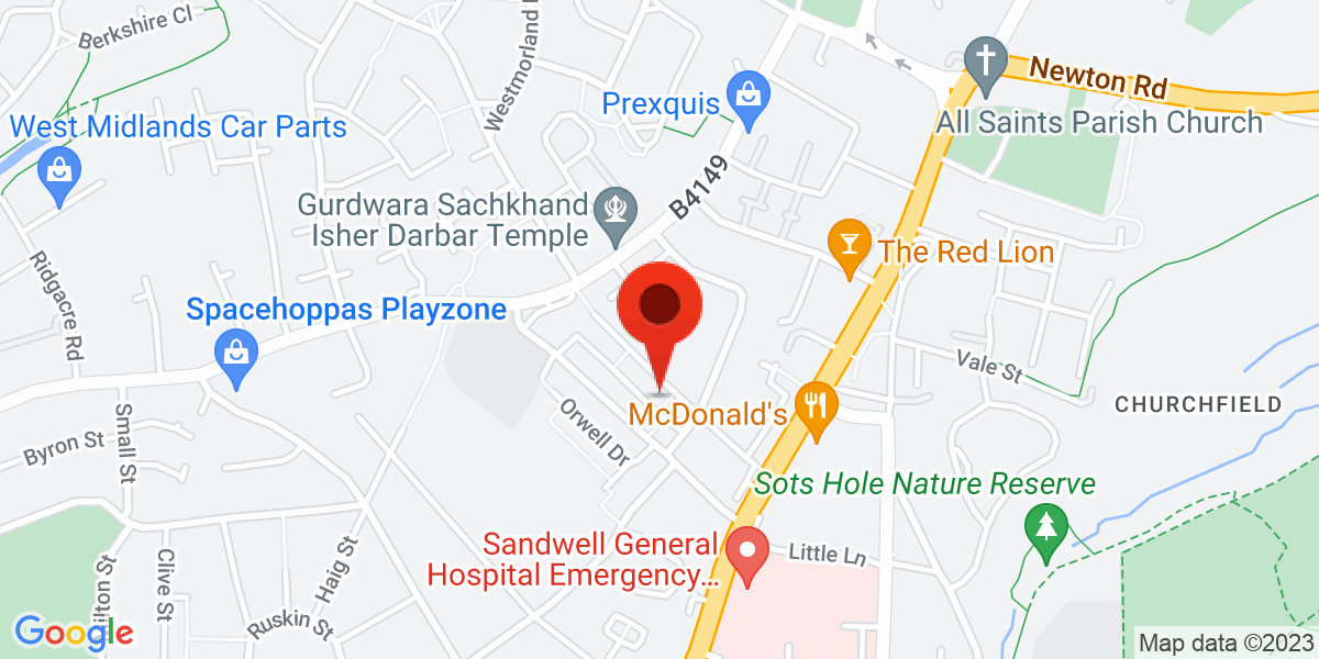 Map of Leacroft Grove, West Bromwich, West Midlands, B71