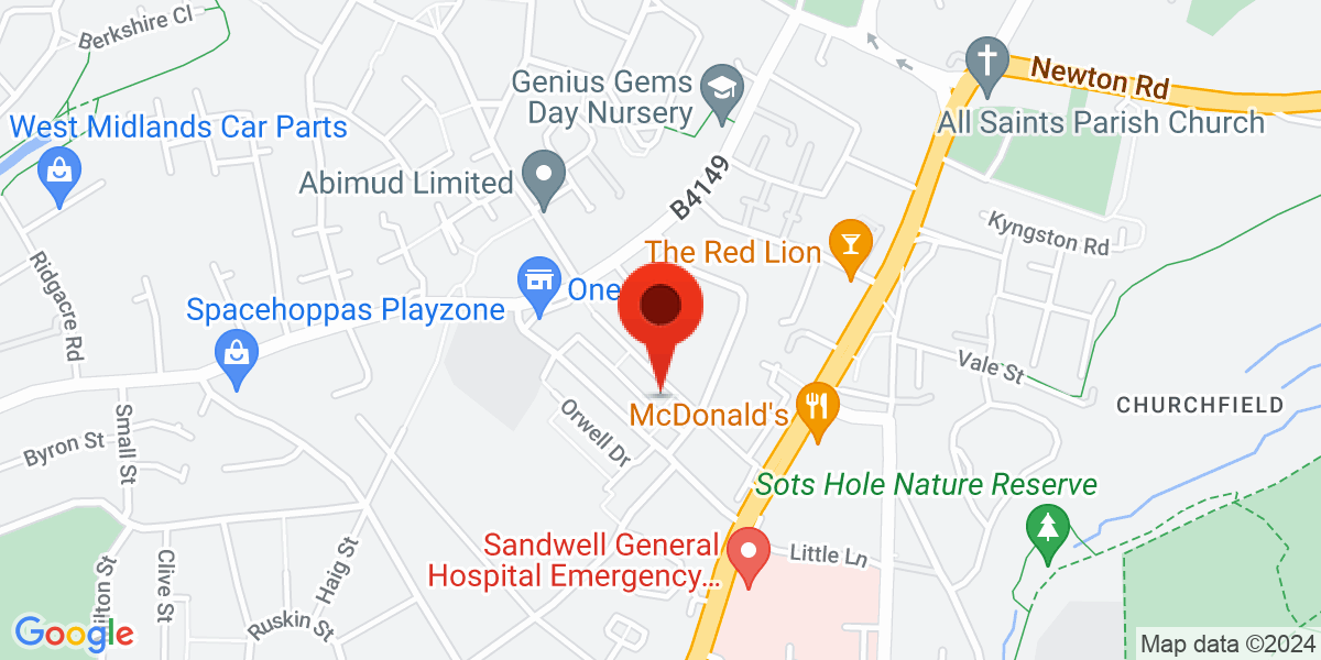 Map of Esher Road, West Bromwich, West Midlands, B71