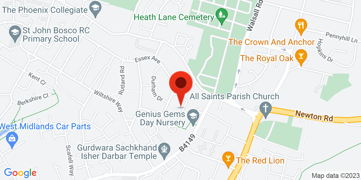 Map of Willenhall Street Darlaston, Wednesbury, West Midlands, WS10