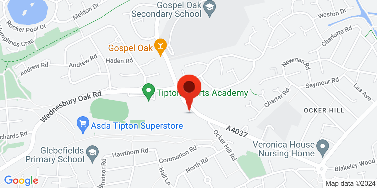 Map of Gospel Oak Road, Tipton, West Midlands, DY4