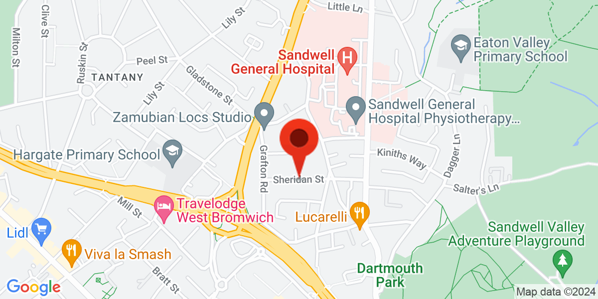 Map of Sheridan Street, West Bromwich, West Midlands, B71