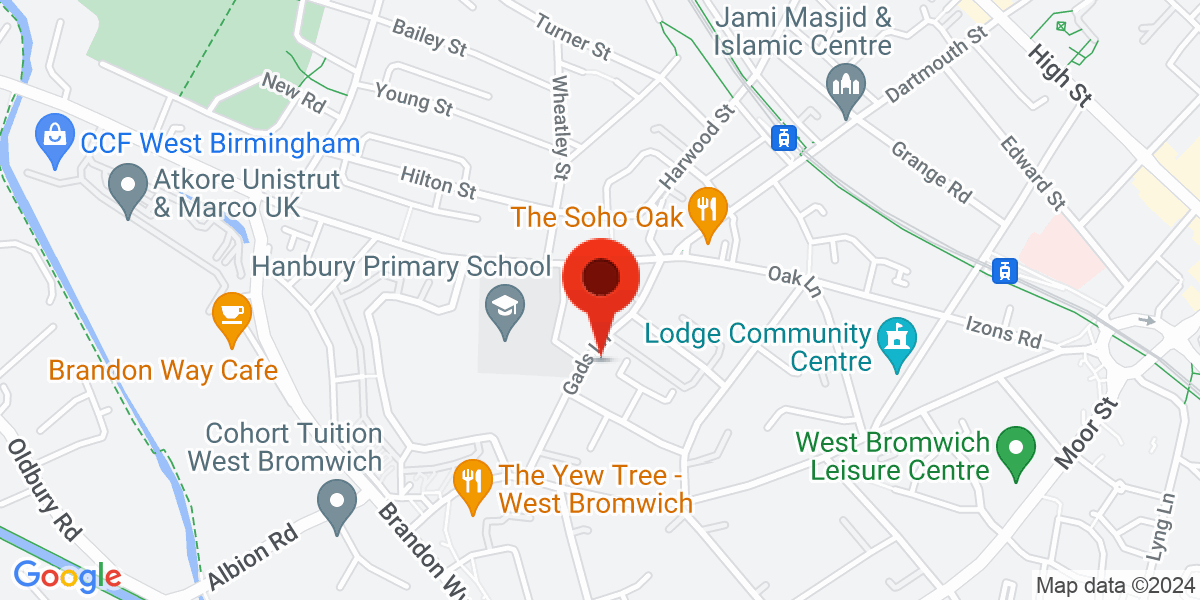 Map of Gads Lane, West Bromwich, West Midlands, B70