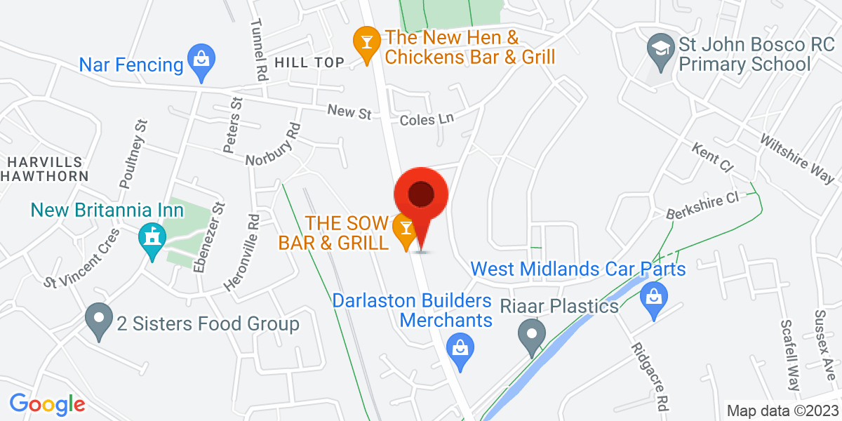 Map of Hill Top, West Bromwich, West Midlands, B70