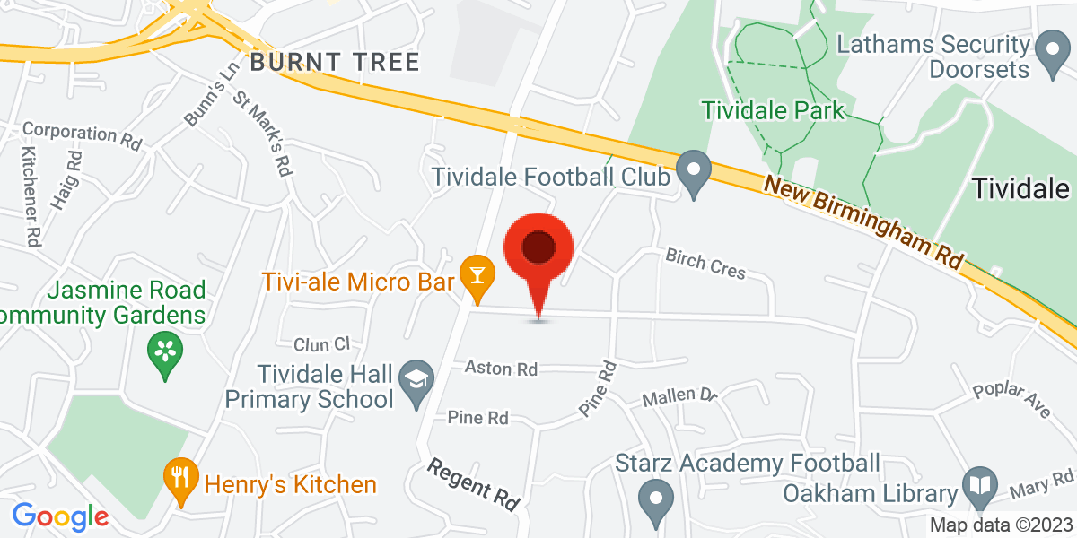 Map of Elm Terrace Tividale, Oldbury, West Midlands, B69