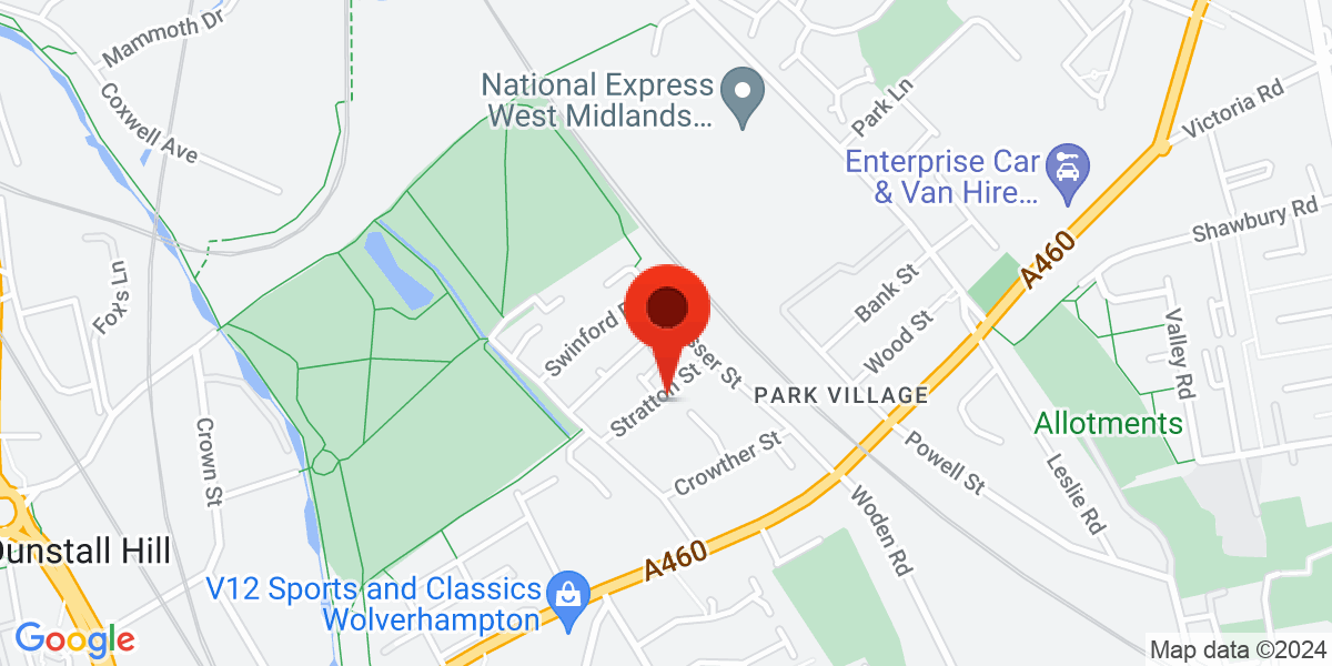 Map of Stratton Street, Wolverhampton, West Midlands, WV10