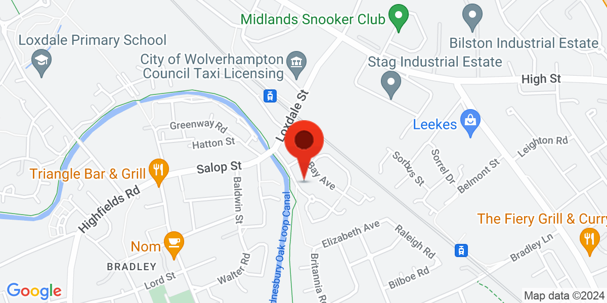 Map of Loxdale Sidings, Bilston, West Midlands, WV14