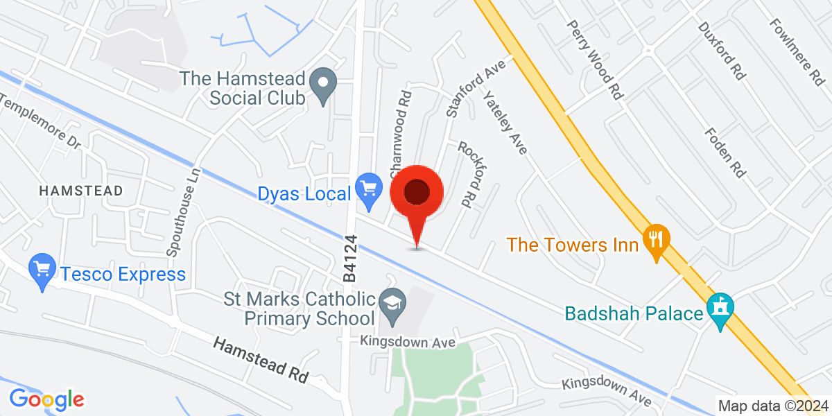Map of Dyas Avenue, Birmingham, West Midlands, B42