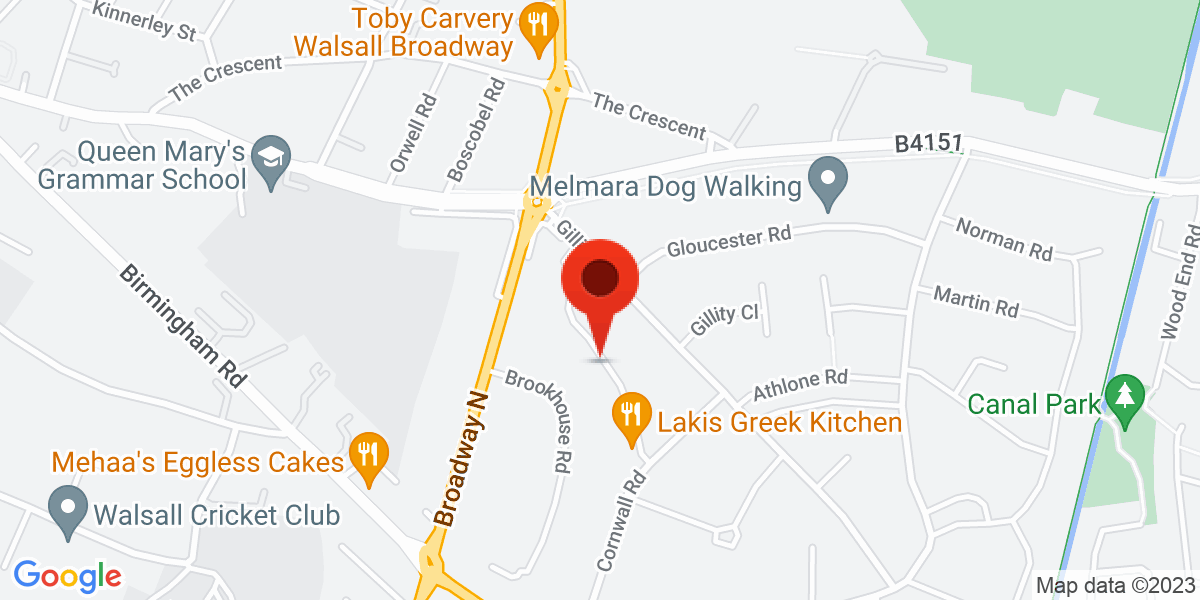 Map of Edinburgh Road, Walsall, West Midlands, WS5
