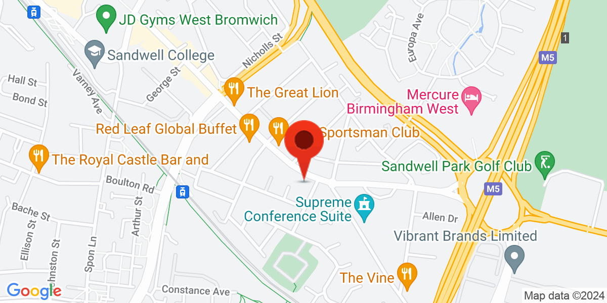 Map of Birmingham Road, West Bromwich, West Midlands, B70