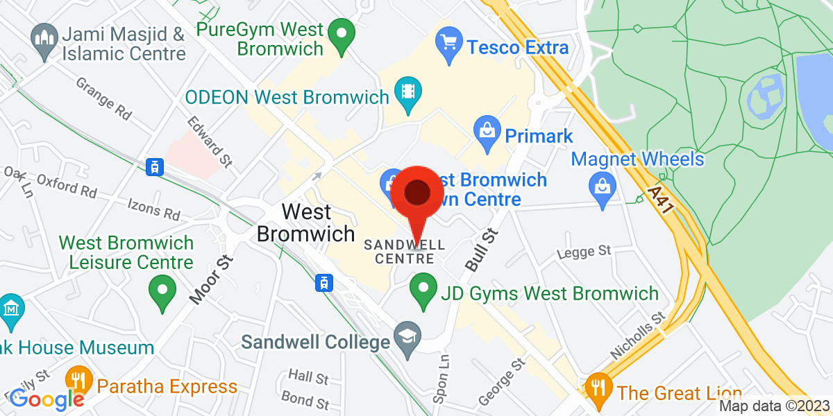 Map of Princess Parade, West Bromwich, West Midlands, B70