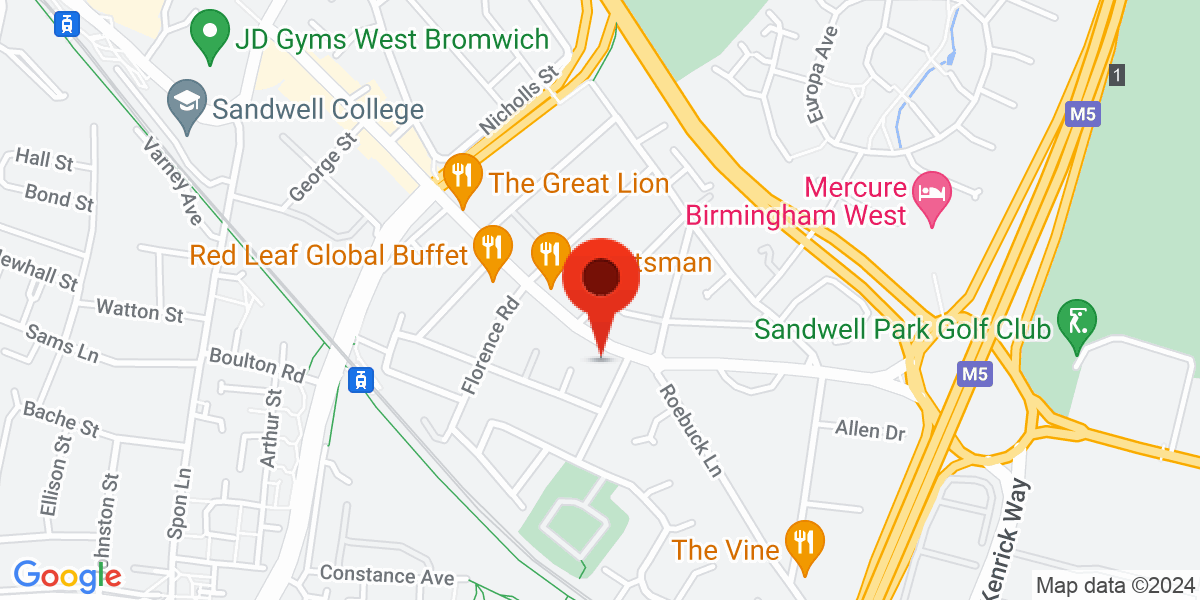 Map of Birmingham Road, West Bromwich, West Midlands, B70