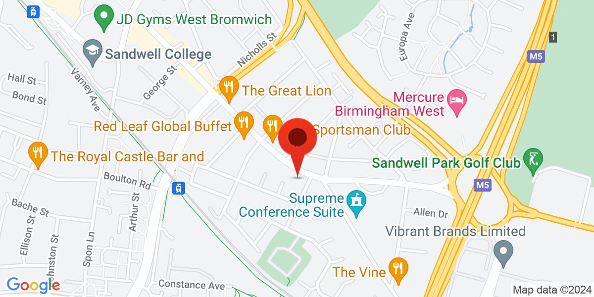 Map of Birmingham Road, West Bromwich, West Midlands, B70