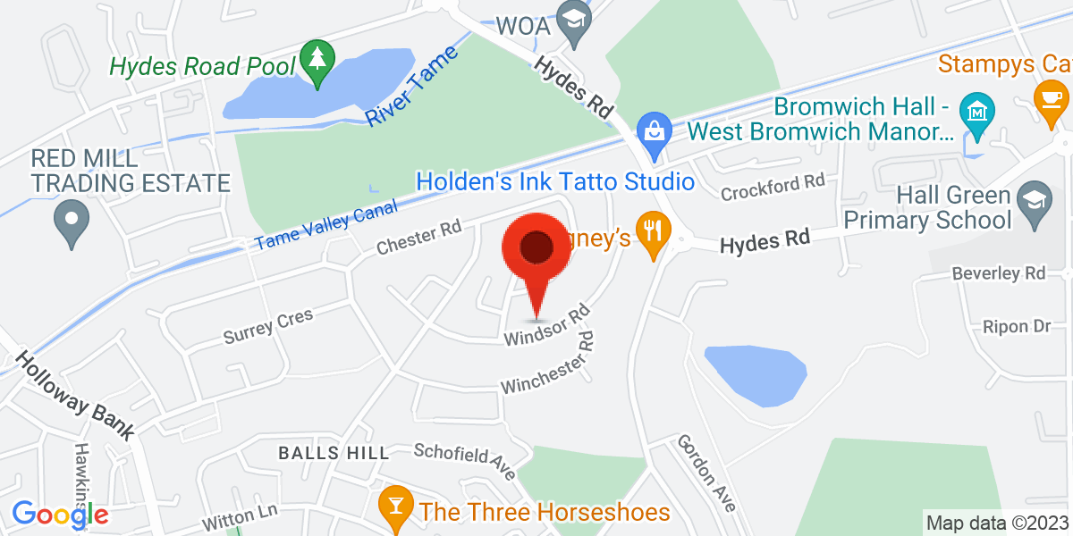 Map of Windsor Road, West Bromwich, West Midlands, B71