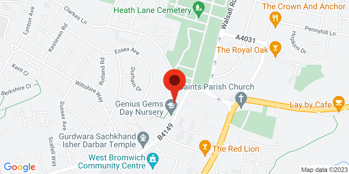 Map of Vicarage Road, West Bromwich, West Midlands, B71