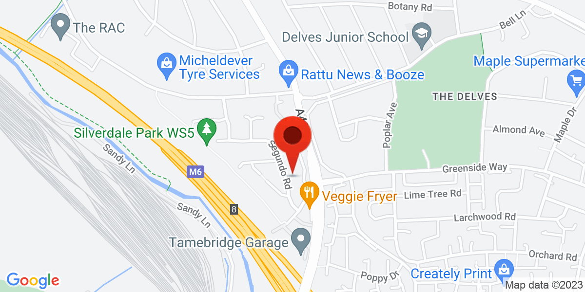 Map of Segundo Road, Walsall, West Midlands, WS5