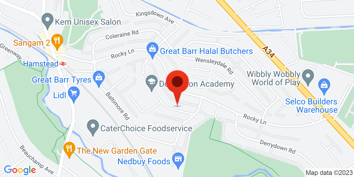 Map of Dorrington Road, Birmingham, West Midlands, B42