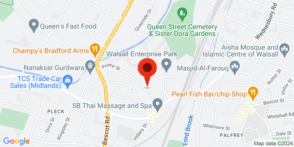 Map of Prince Street, Walsall, West Midlands, WS2