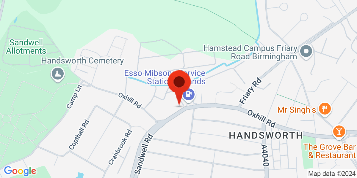 Map of 292 Oxhill Road, B21 8EU