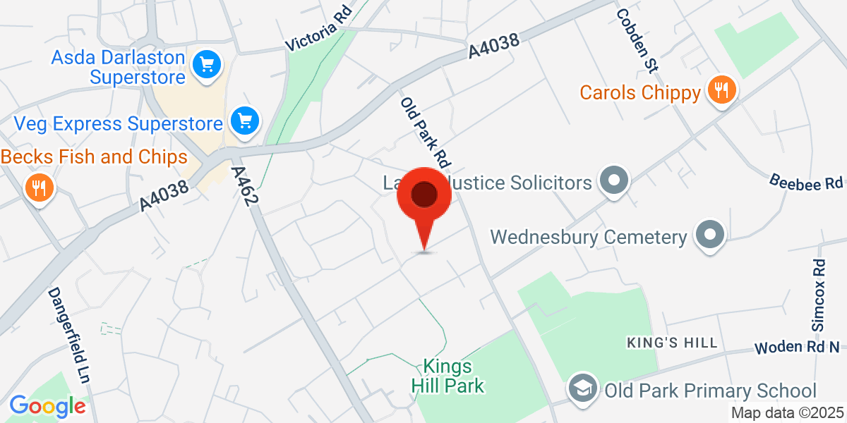 Map of Wednesbury, WS10