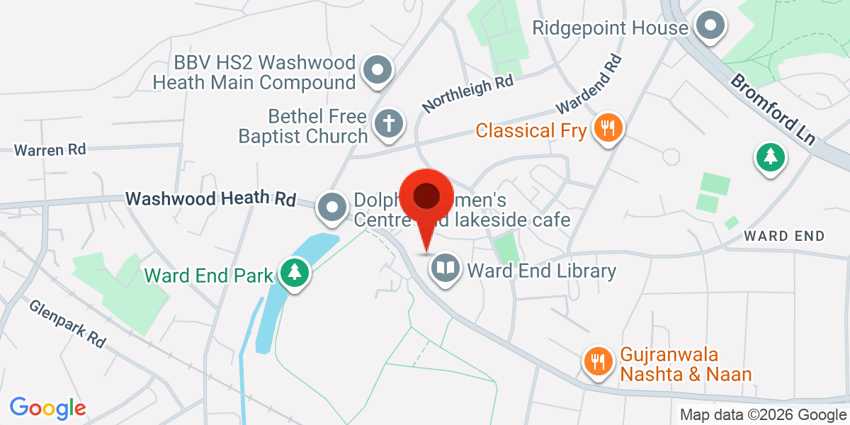 Map of Washwood Heath Road Birmingham, B8 2HE